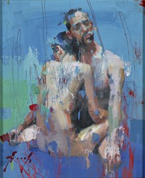 Connection by Christian Hook - Painting on Glass with Light Box sized 13x17 inches. Available from Whitewall Galleries